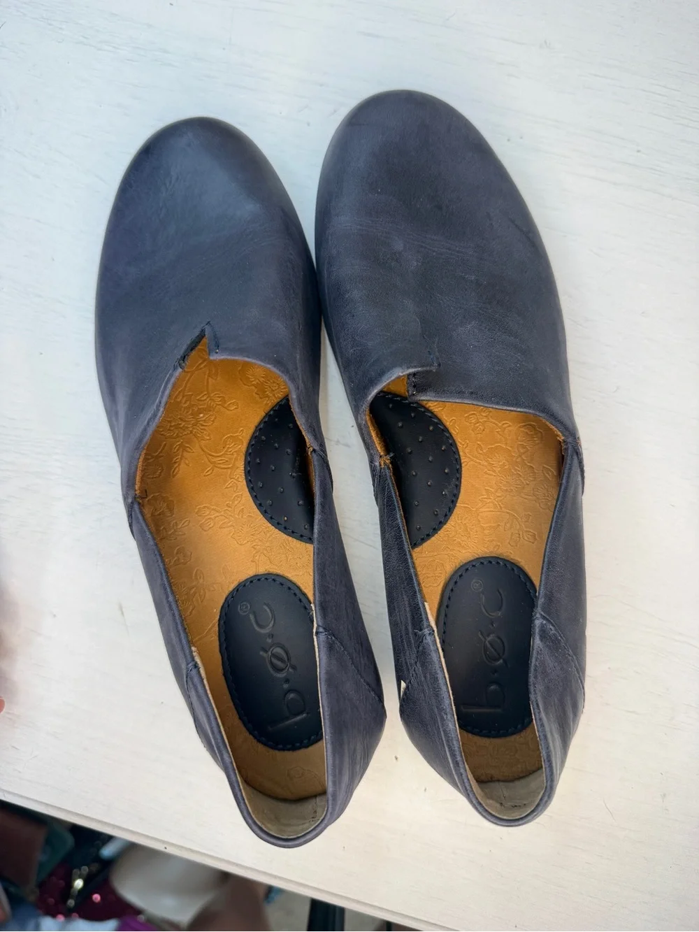 B.O.C. Suree Leather Blue Slip-on Loafer Casual Shoes Size 7M